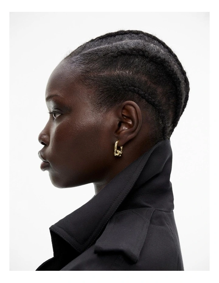 Knot Hoop Earrings in Gold