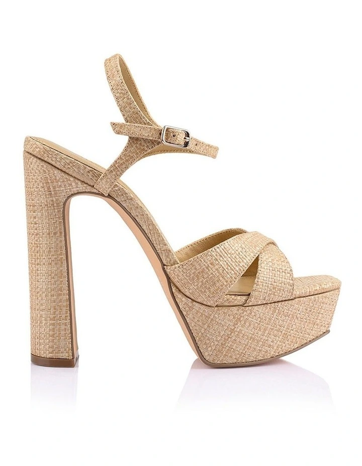 Jamie Platform Raffia Sandals in Natural