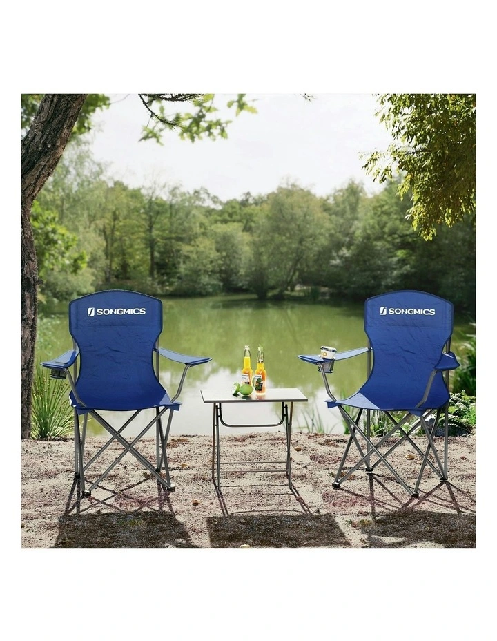 Folding Camping Outdoor Chairs set of 2 in Blue