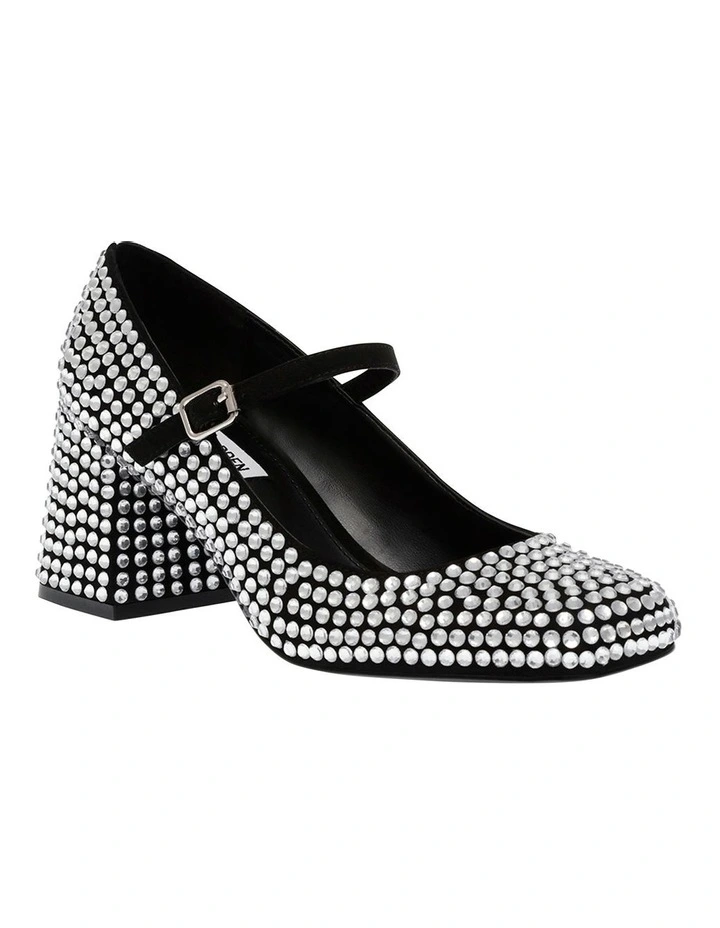 Pep Talk-R Mary-Jane Heels in Rhinestone