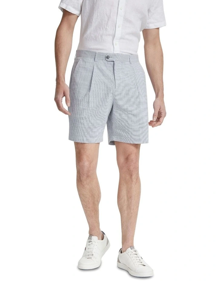 Matteo Eco Seersucker Shorts in Blue