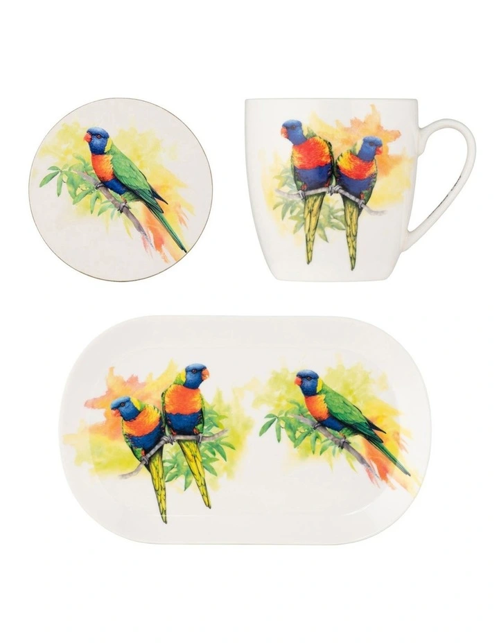 Katherine Castle Bird Life Lorikeet Gift Set in Mixed Colours