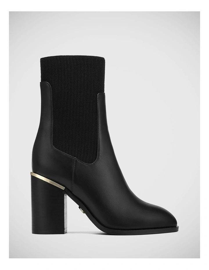Perrie Leather Ankle Boot in Black