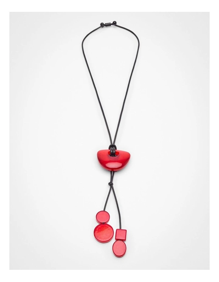 Resin Toggle Necklace in Red