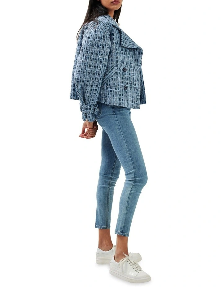 Power Over Me Tweed Jacket in Blue