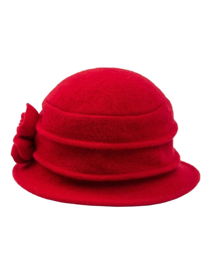 Cloche Red Winter Hat