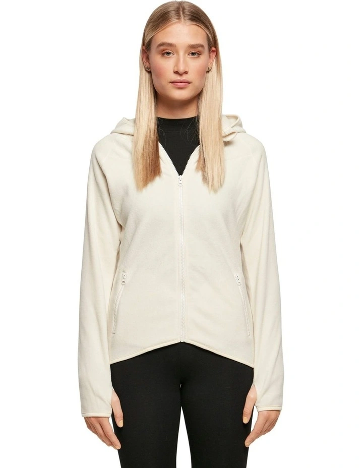 Womens Polar Fleece Zip Hoody - White Sand
