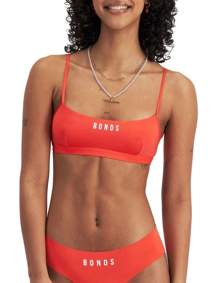 Icons Micro Crop Bra in Red Glo