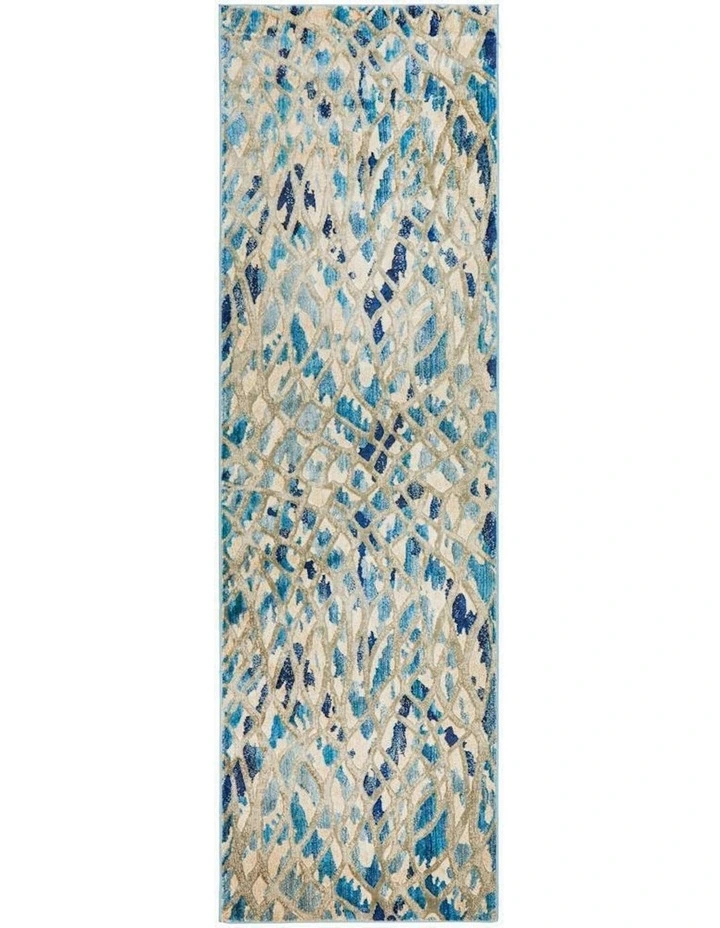 Dreamscape Ropes Modern Runner Rug in Blue