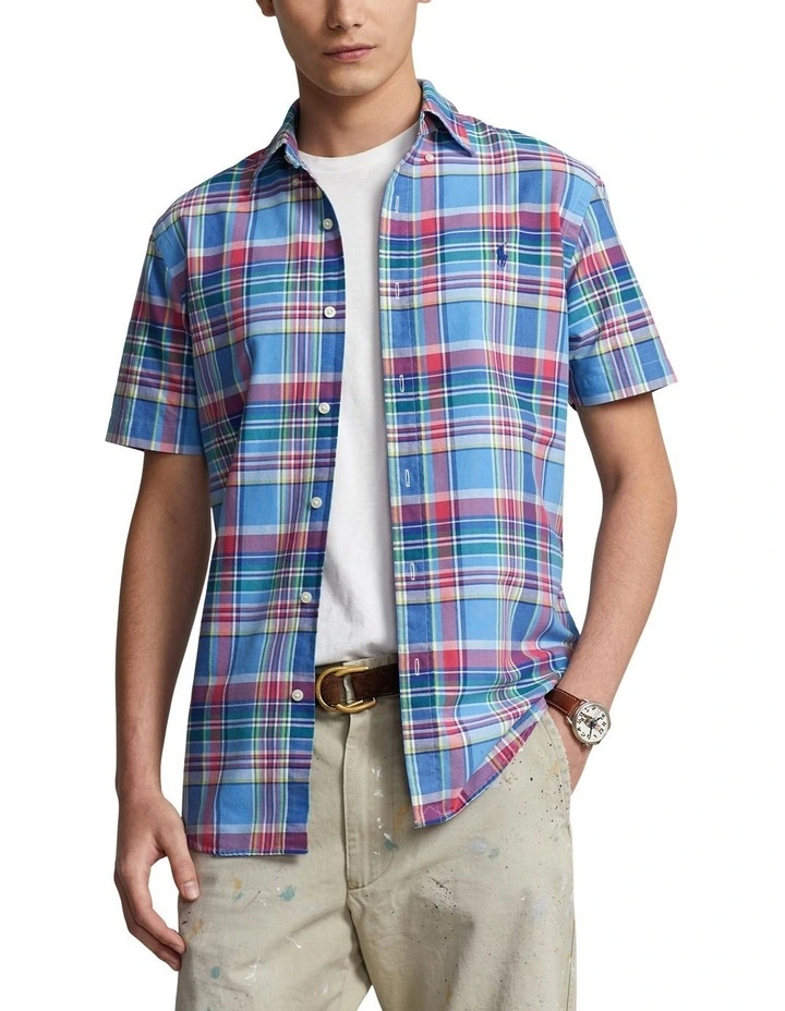 Classic Fit Plaid Oxford Shirt in Multi
