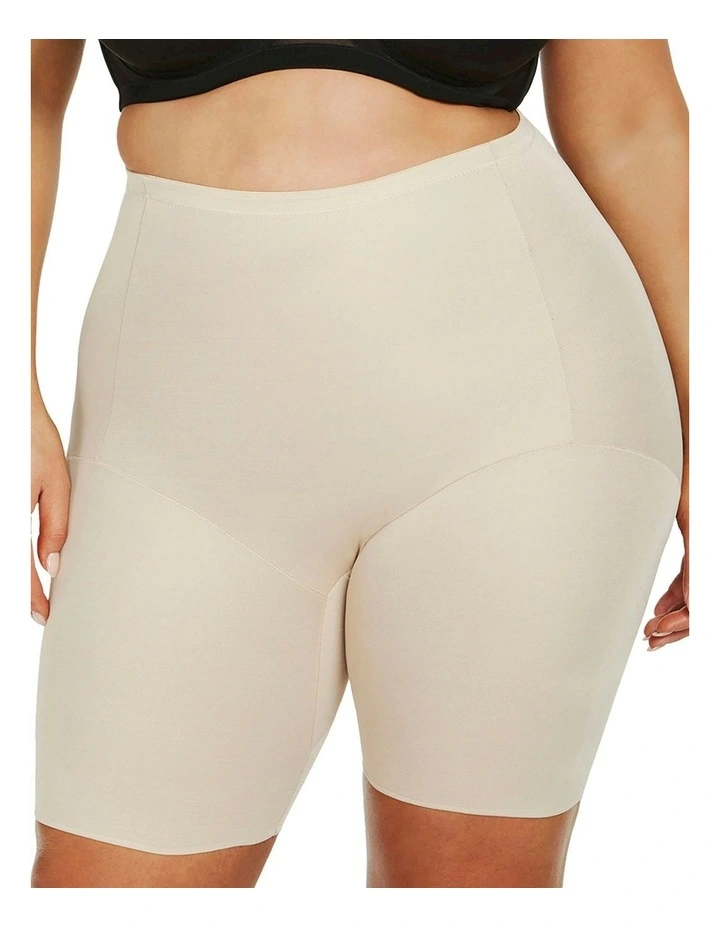 Unbelievable Comfort Plus Size High Waist Thigh Shaper in Warm Beige