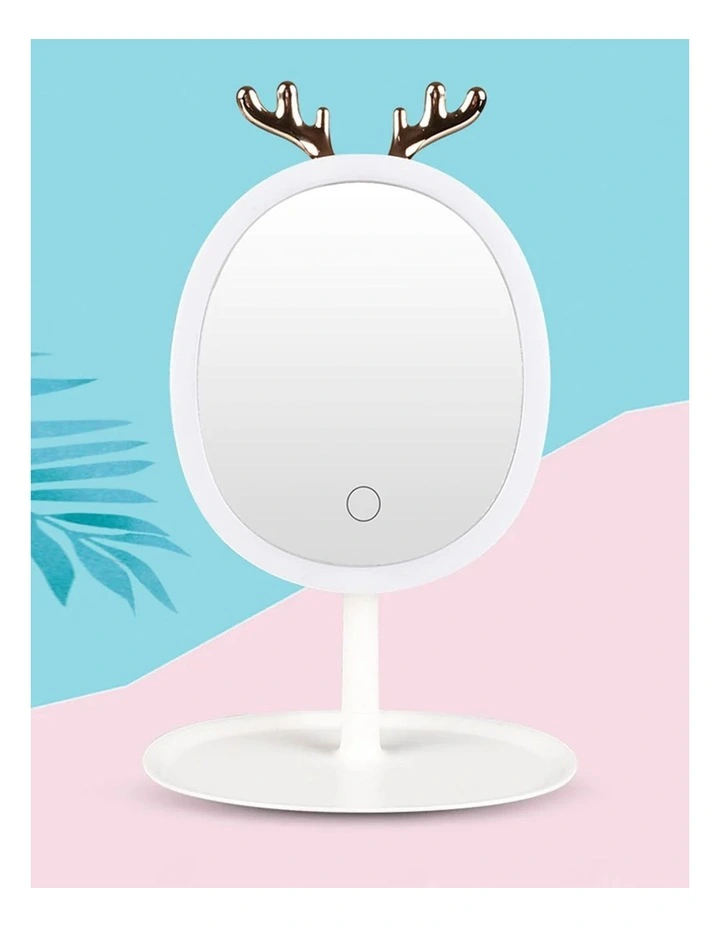 Antler LED Light Makeup Mirror in White