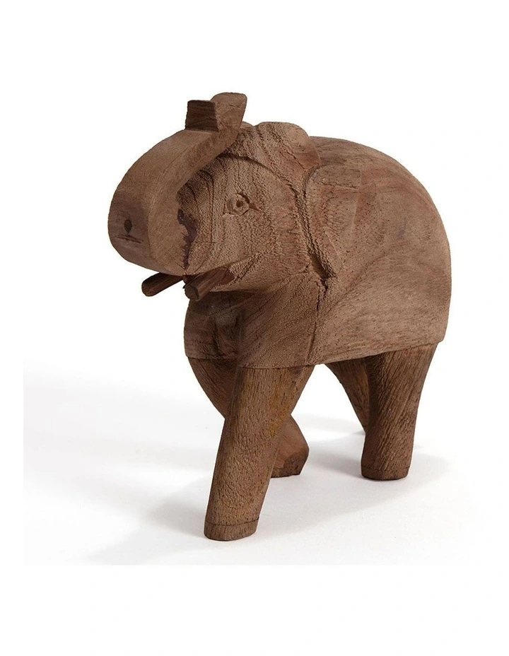 Mango Wood Elephant Decor Large in Natural