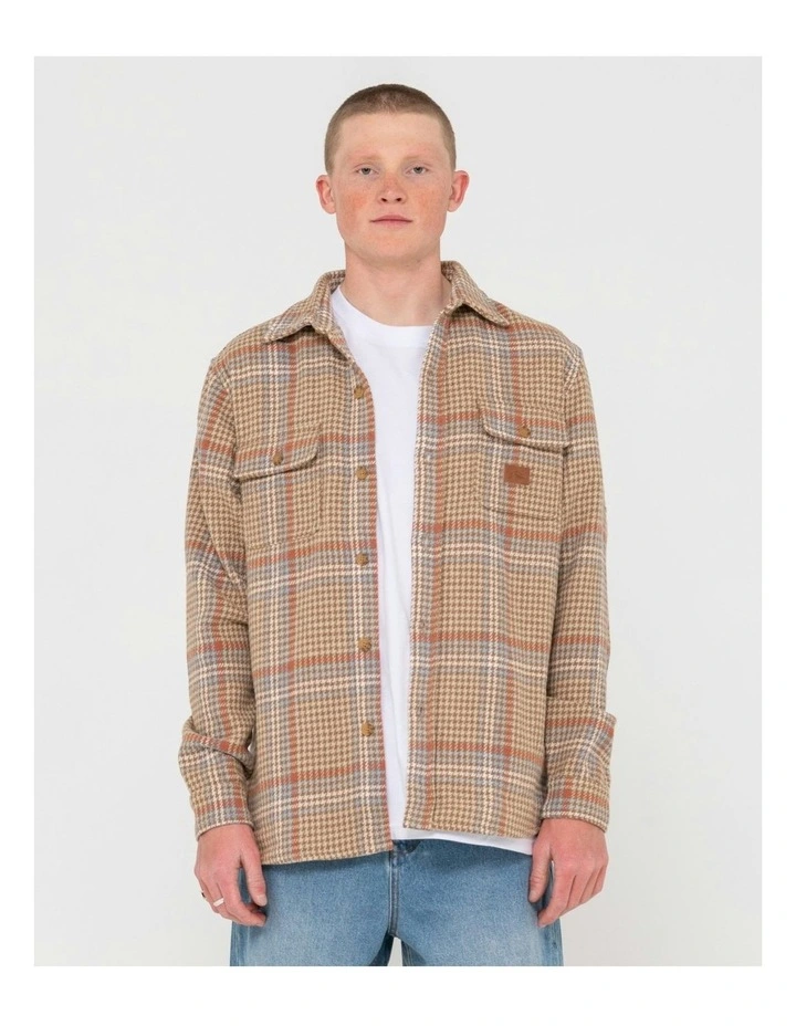 Houndstooth Overshirt in Natural