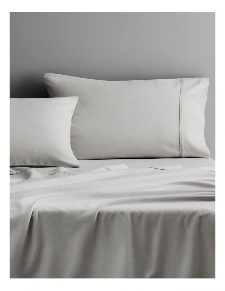 Flannelette Sheet Set in Cloud Grey