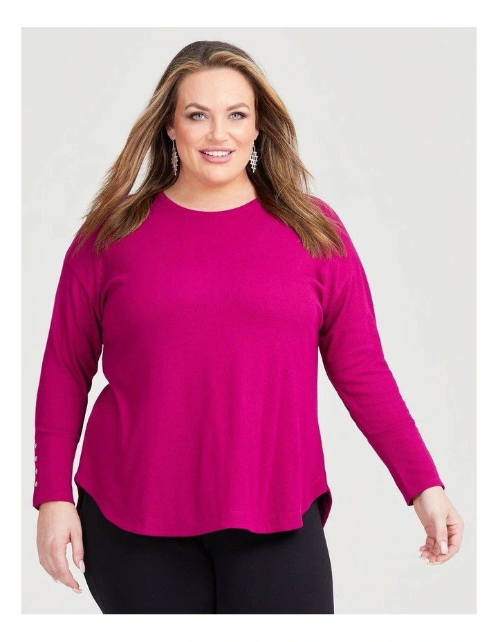 Rib Hi-lo Top in Boysenberry