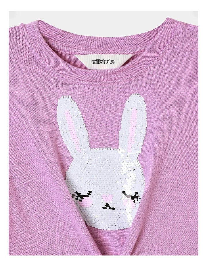 Milkshake Bunny Sequin Tie Front Dress in Lilac