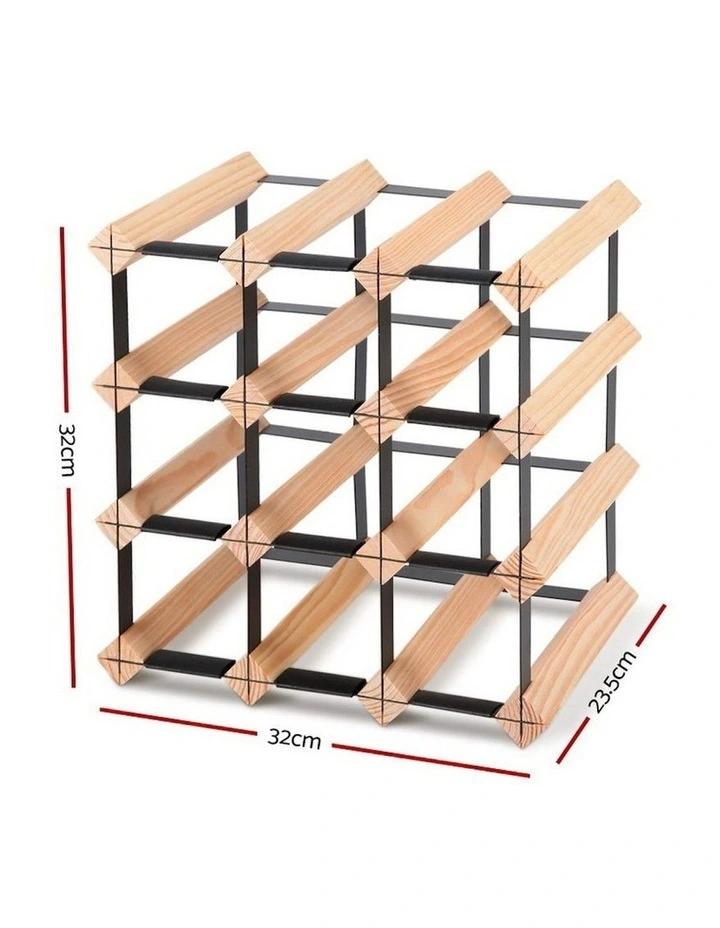 Wooden Storage Bottle Timber Rack in Multi