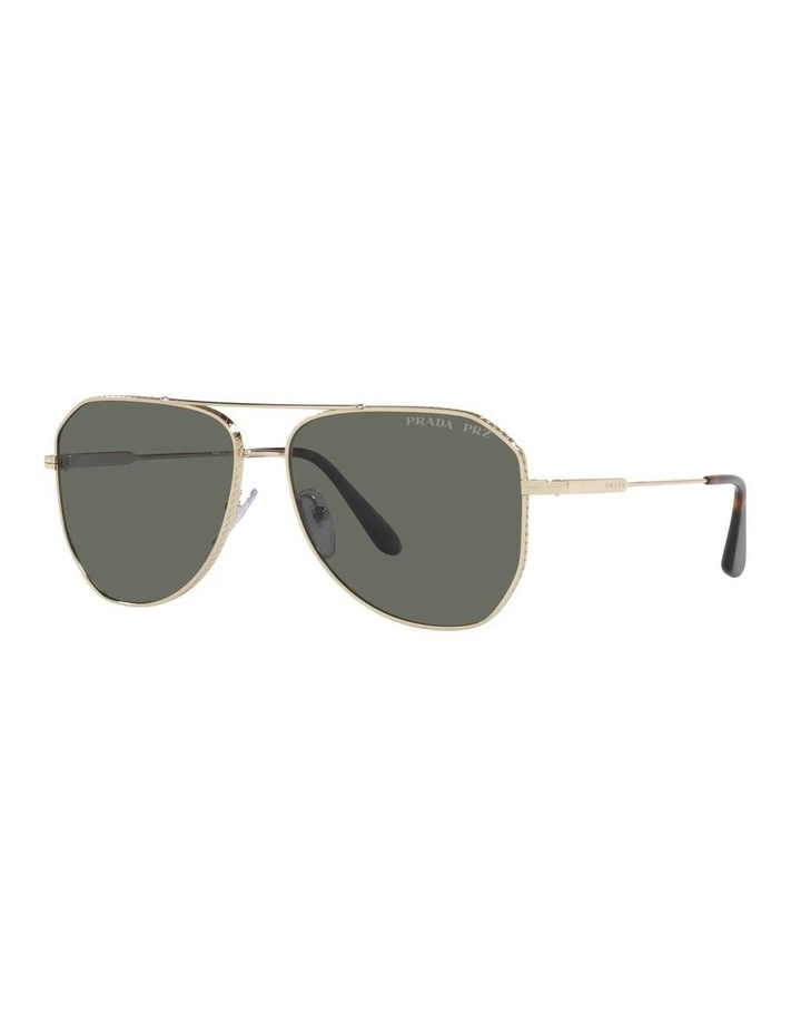 PR 63XS Gold Polarised Sunglasses