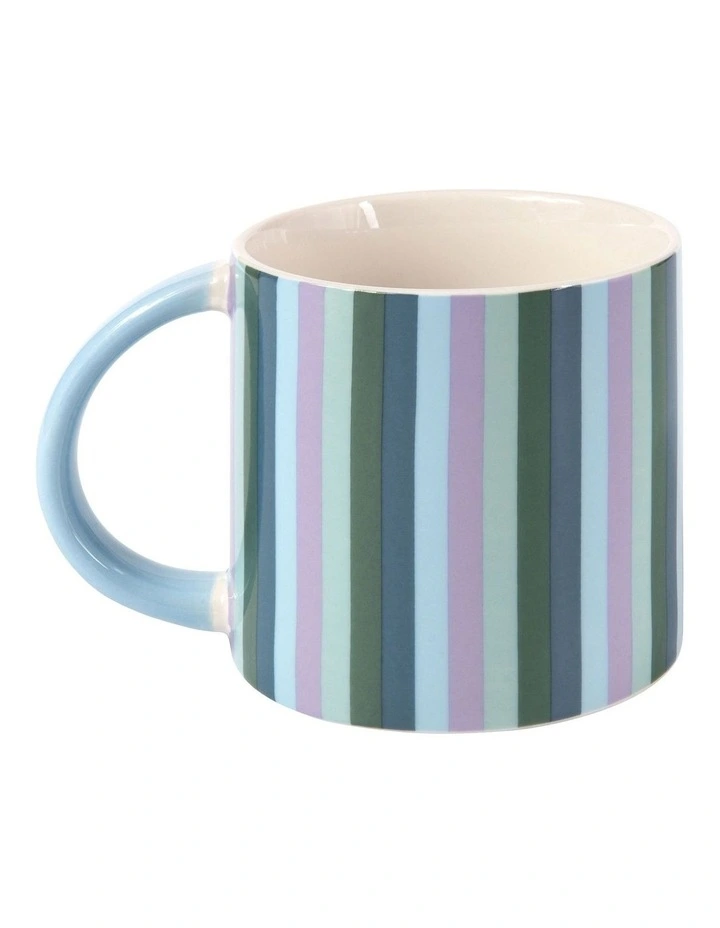 Power Pop Stripes Mug 400ml in Lilac/Green