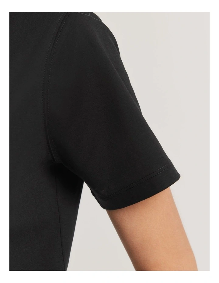 Mercerised Slim T-Shirt in Black