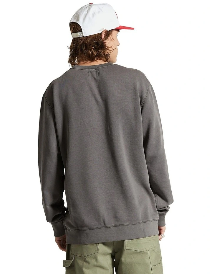 Vintage Reserve Crew Neck Hoodie in Charcoal