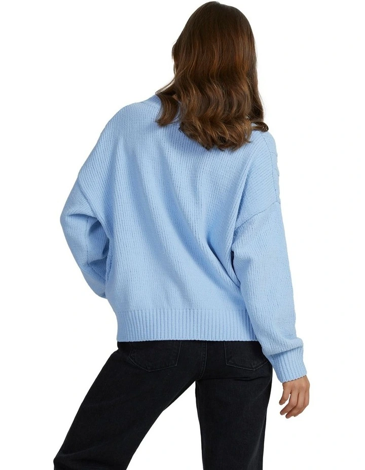 Missing The Waves Long Sleeve Jumper in Bel Air Blue