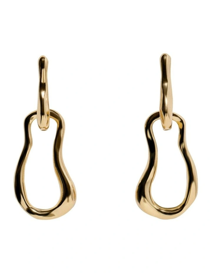 Large Link Drop Hoop in Gold