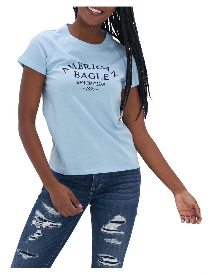 Classic Graphic Tee in Light Blue