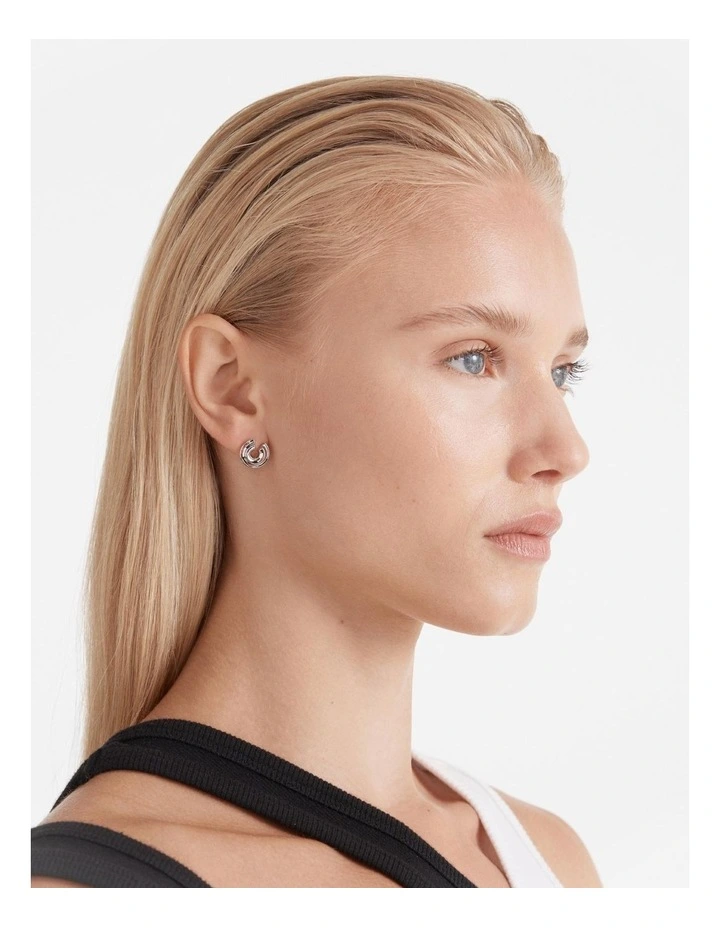 Lets Groove Stud Earrings in Silver