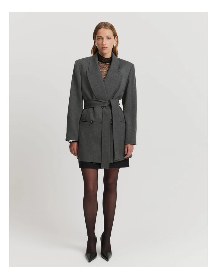 Relaxed Blazer Coat in Charcoal