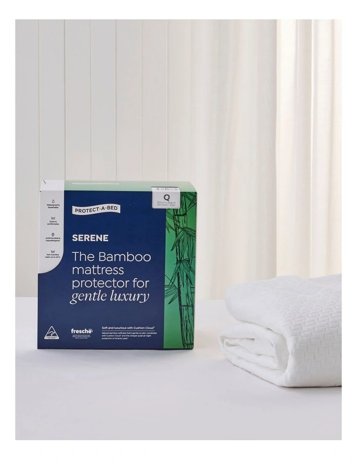 Bamboo Jacquard Mattress Protector in White