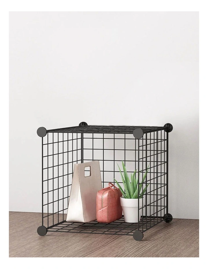 Modular Portable Single Cube Storage Organiser in Black