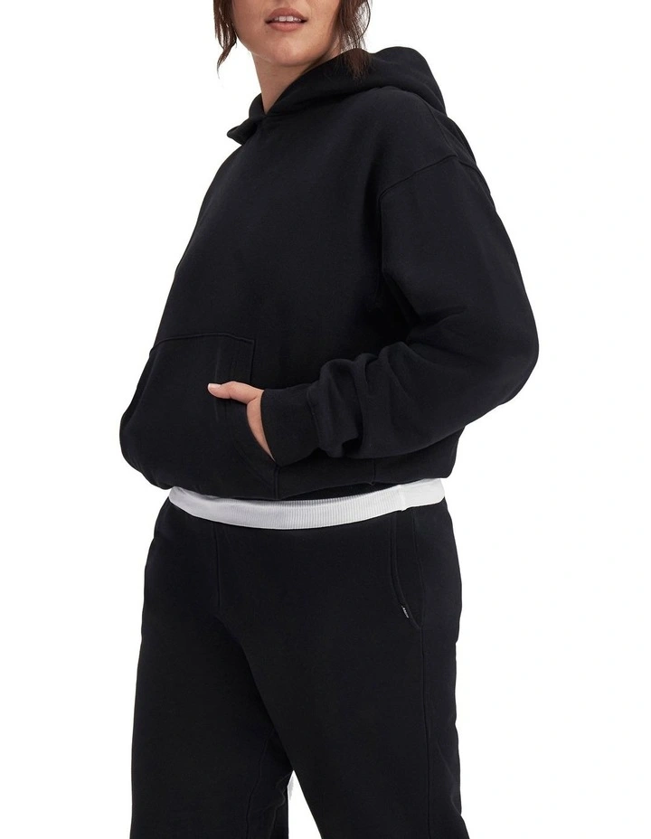 Cotton Fleece Hoodie Sweats in Nu Black