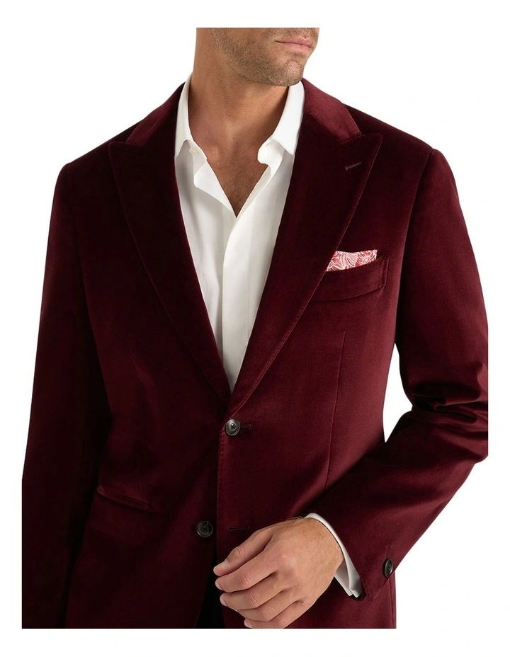 Lennon Velvet Jacket in Merlot