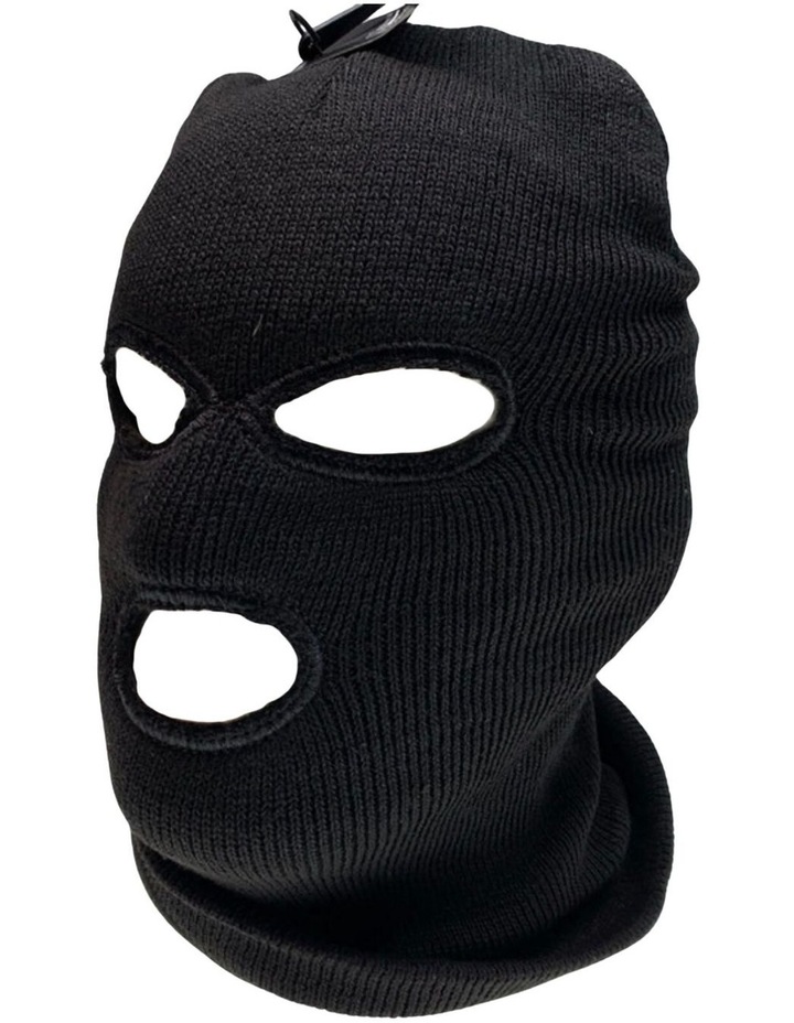 Warm Knit Balaclava Beanie in Black