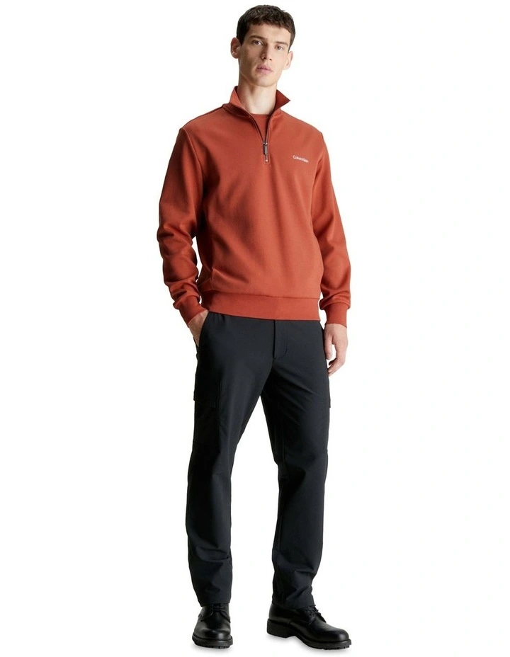 Micro Logo Repreve Q-Zip Sweat Top in Copper
