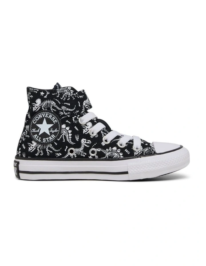 Chuck Taylor All Star 1V Hi Dinos Youth Sneakers in Black/White