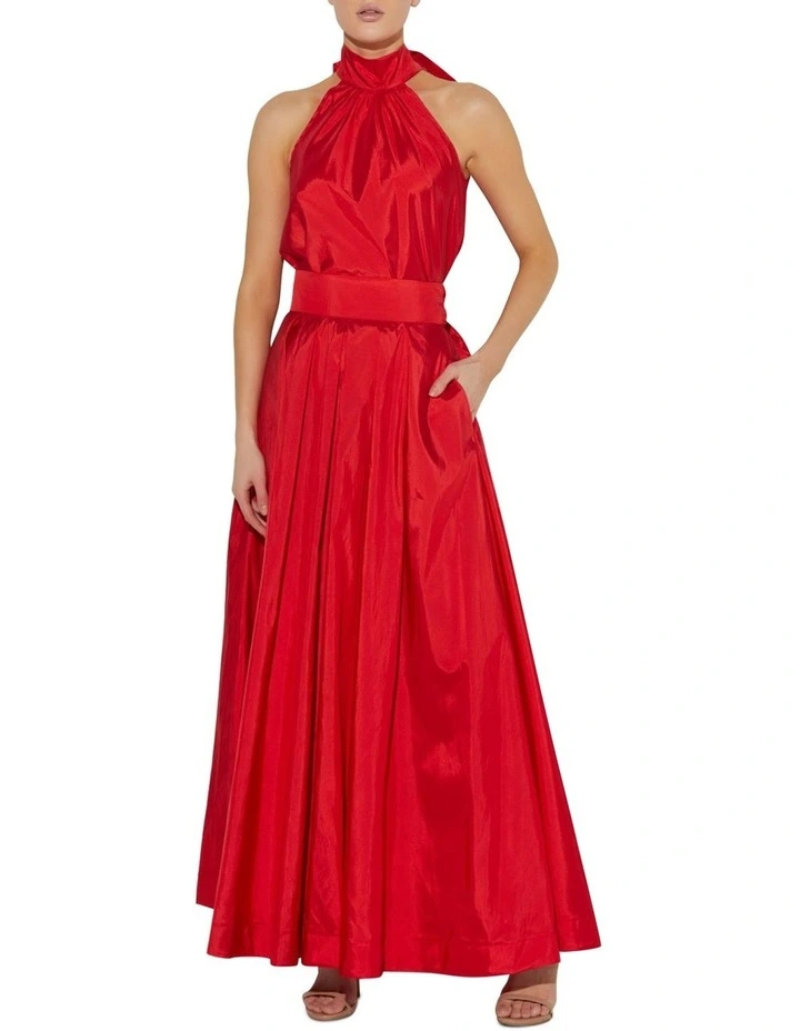 Lux Taffeta Skirt in Red
