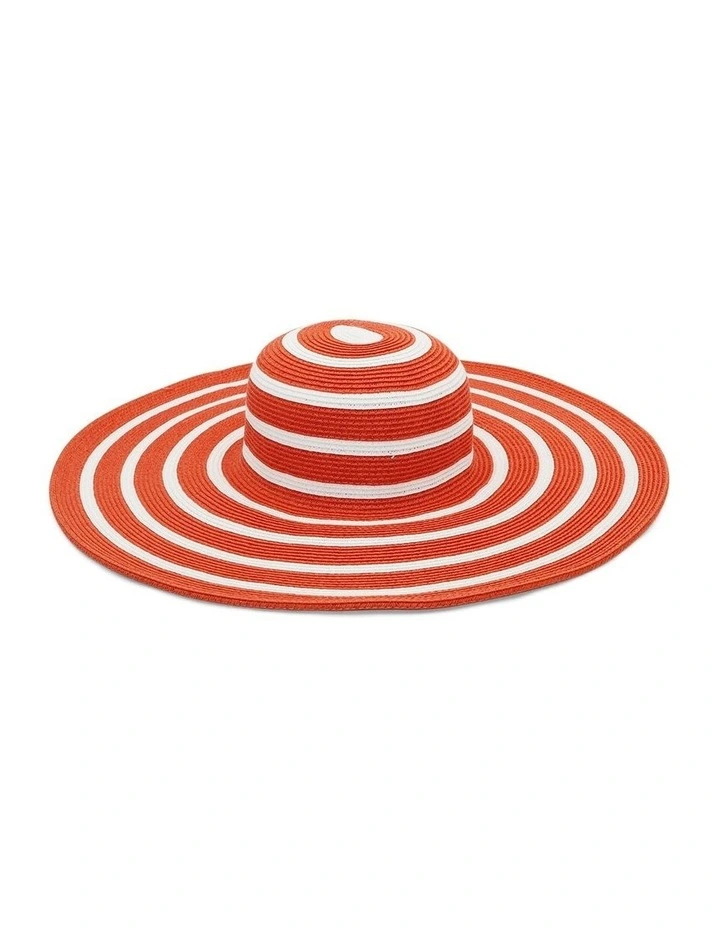 Arlo Wide-Brim Floppy Hat in Rust Red