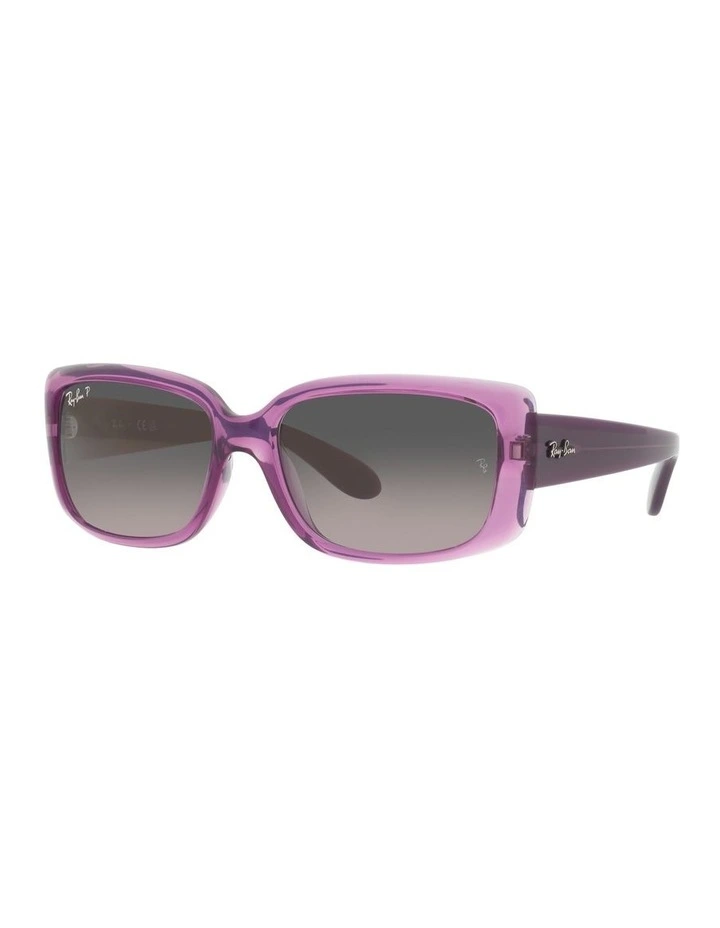 0RB4389 Polarised Sunglasses In Transparent Violet