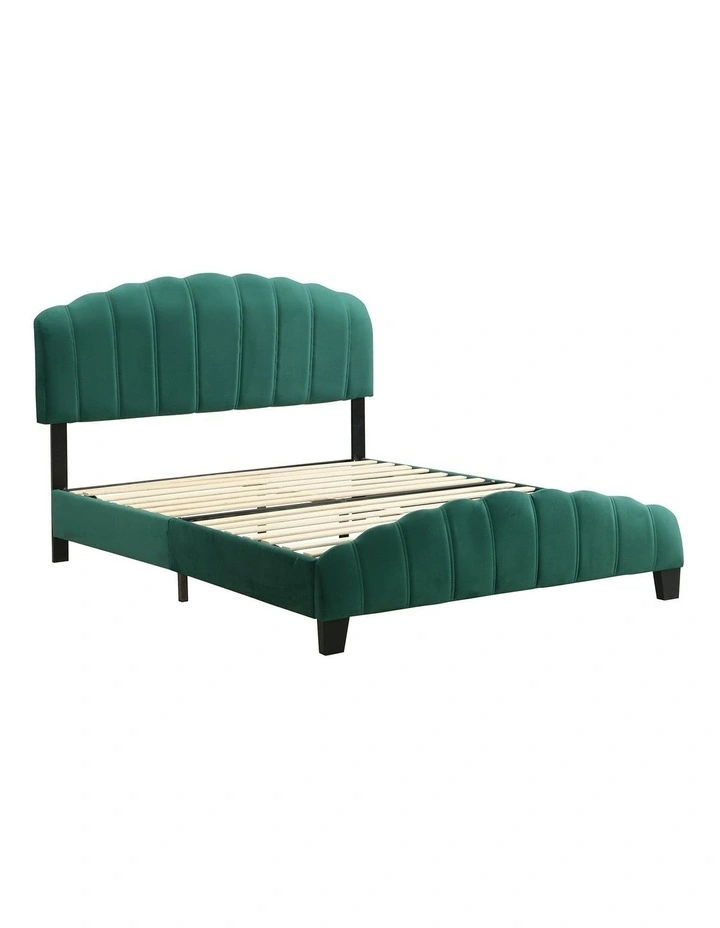 Shell-Style Double Size Bed Frame in Green