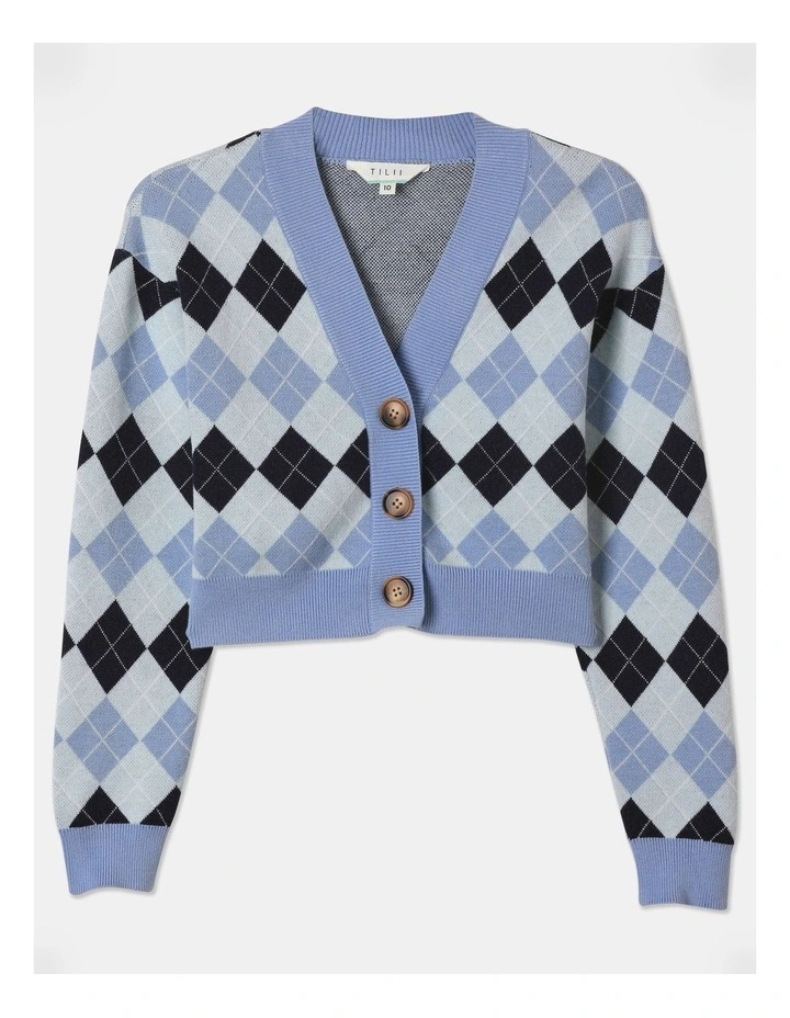 Jacquard Cardigan in Blue