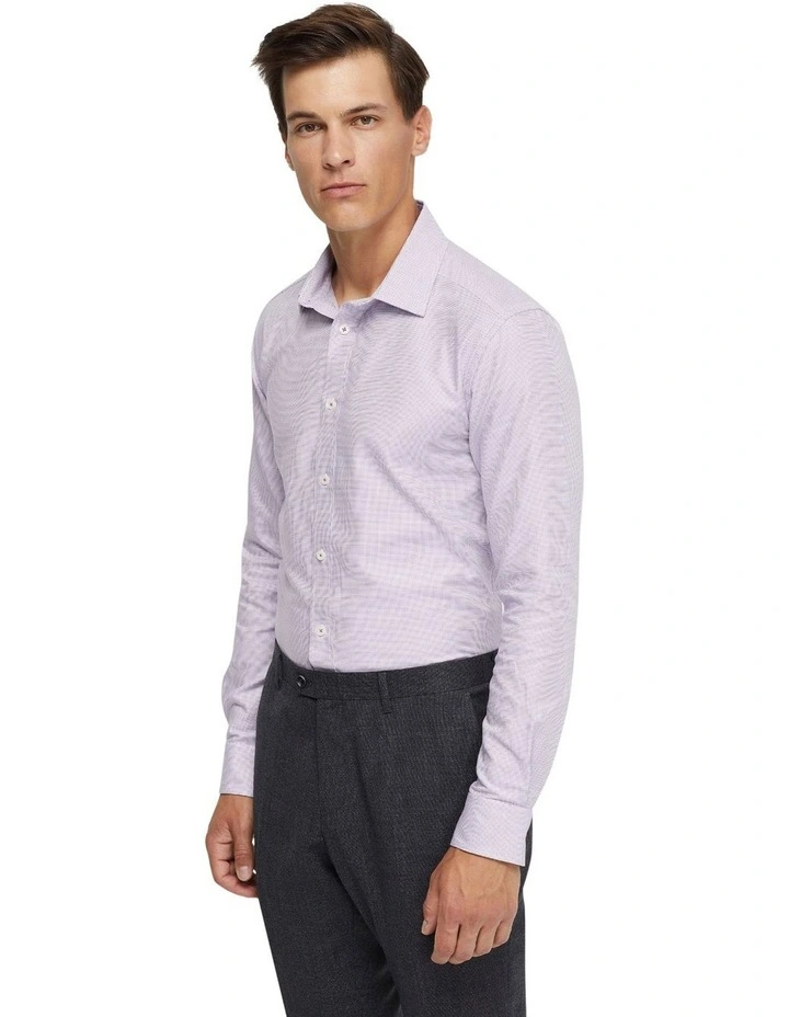 Beckton Cotton Dobby Shirt in Lilac