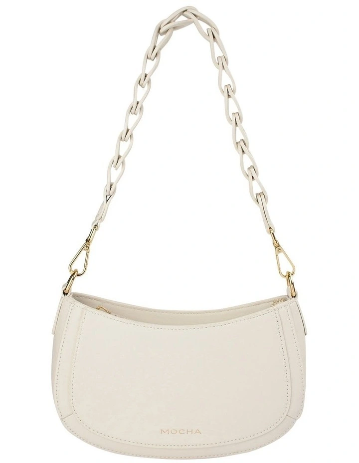 Mocha Avery Shoulder Bag in Cream