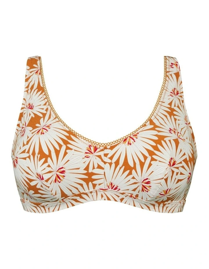 Zoe Scoop Neck Supportive Wirefree Bralette in Pure Floral Print