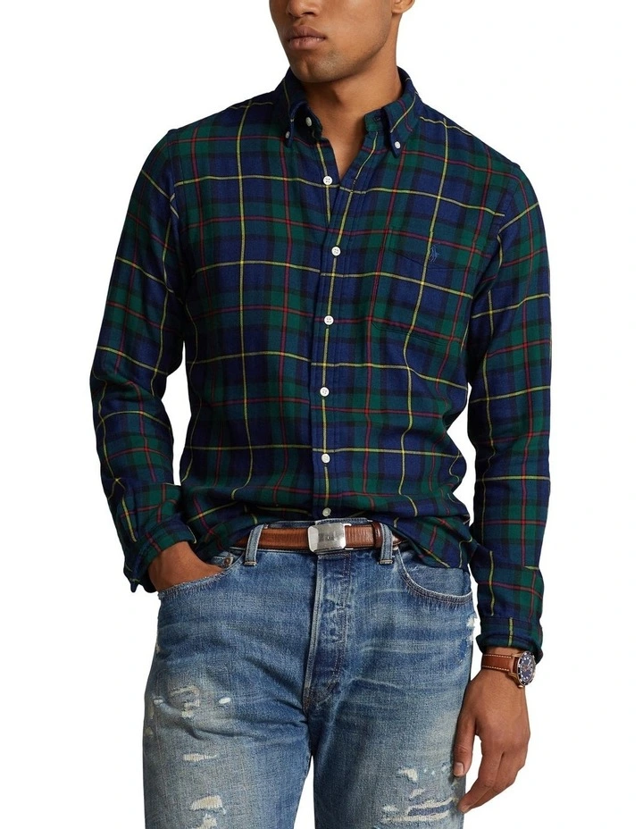 Classic Fit Checked Double-Faced Shirt in Multi