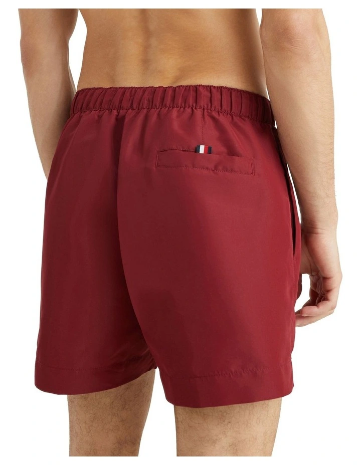 Logo Mid Length Swim Shorts in Red