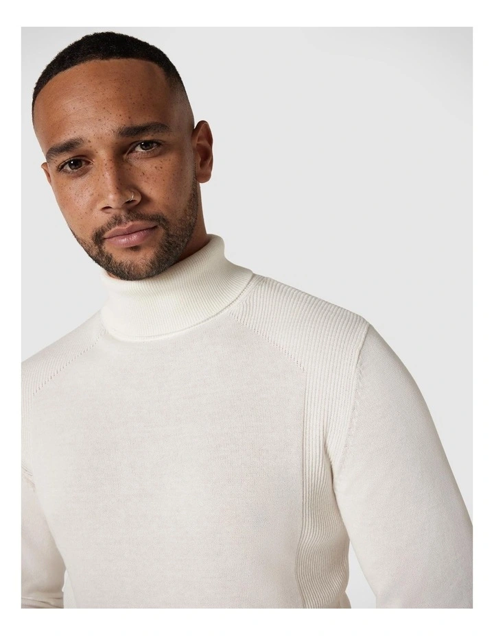 Classic Roll Neck Jumper in White