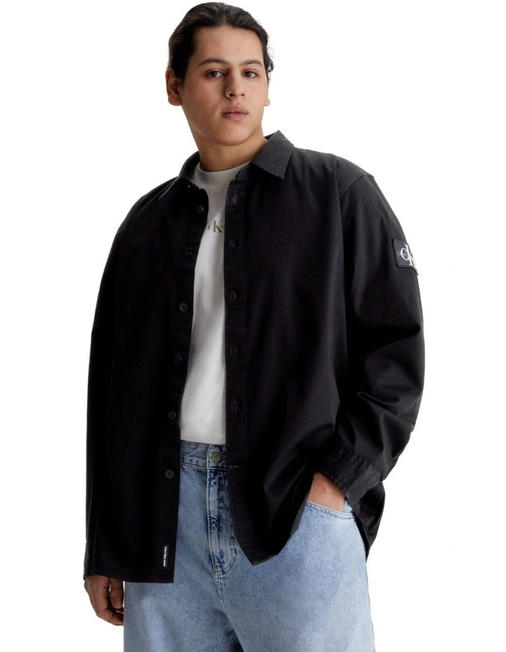Monologo Badge Relaxed Shirt in Black